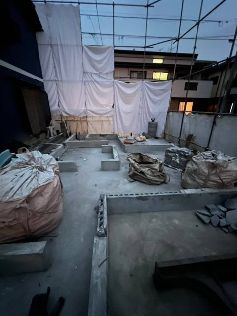 基礎解体工事の準備