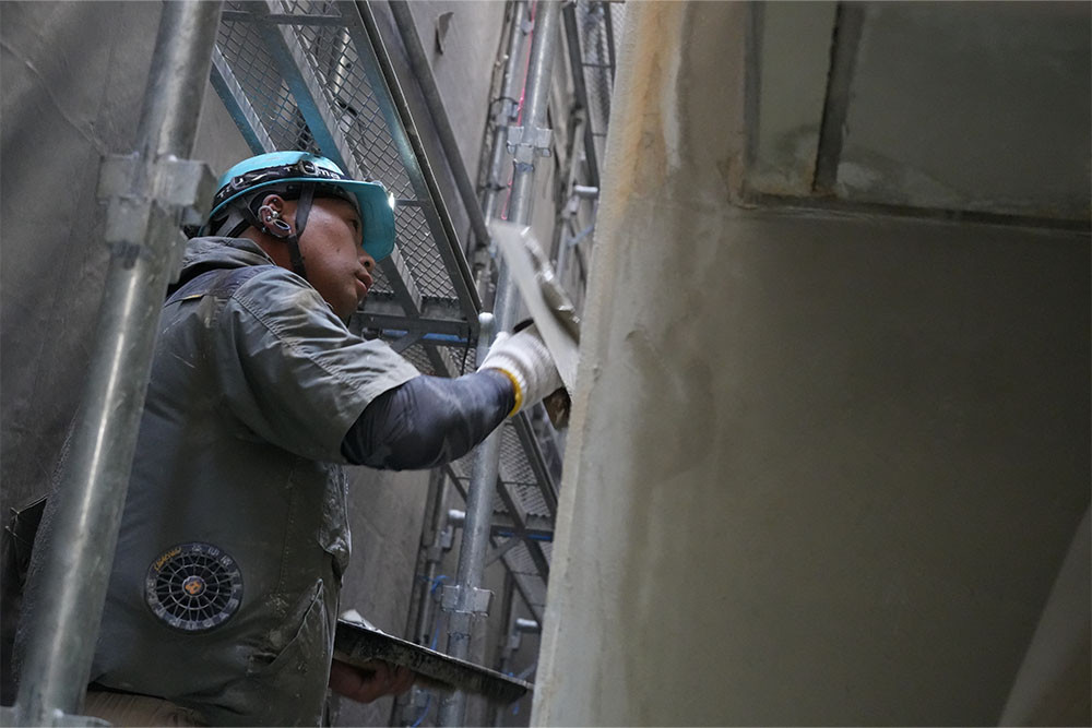 大規模建築の左官工事