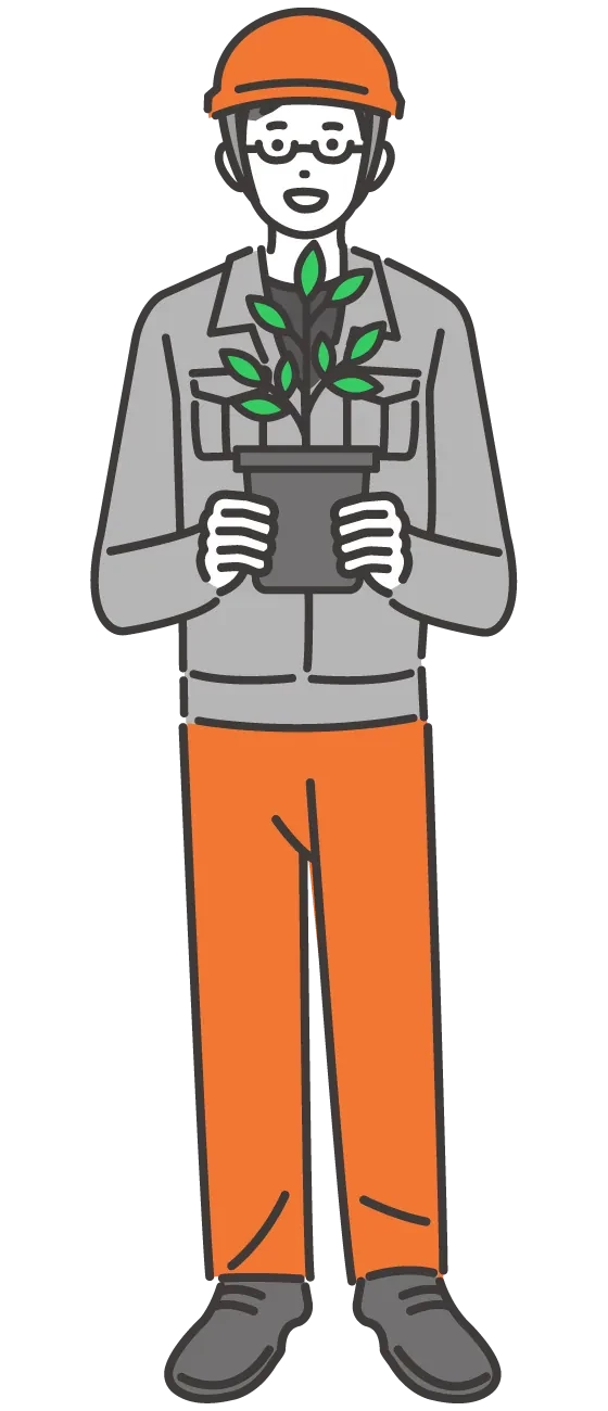 林業作業員のイラスト
