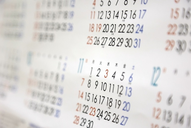 カレンダー、期間
