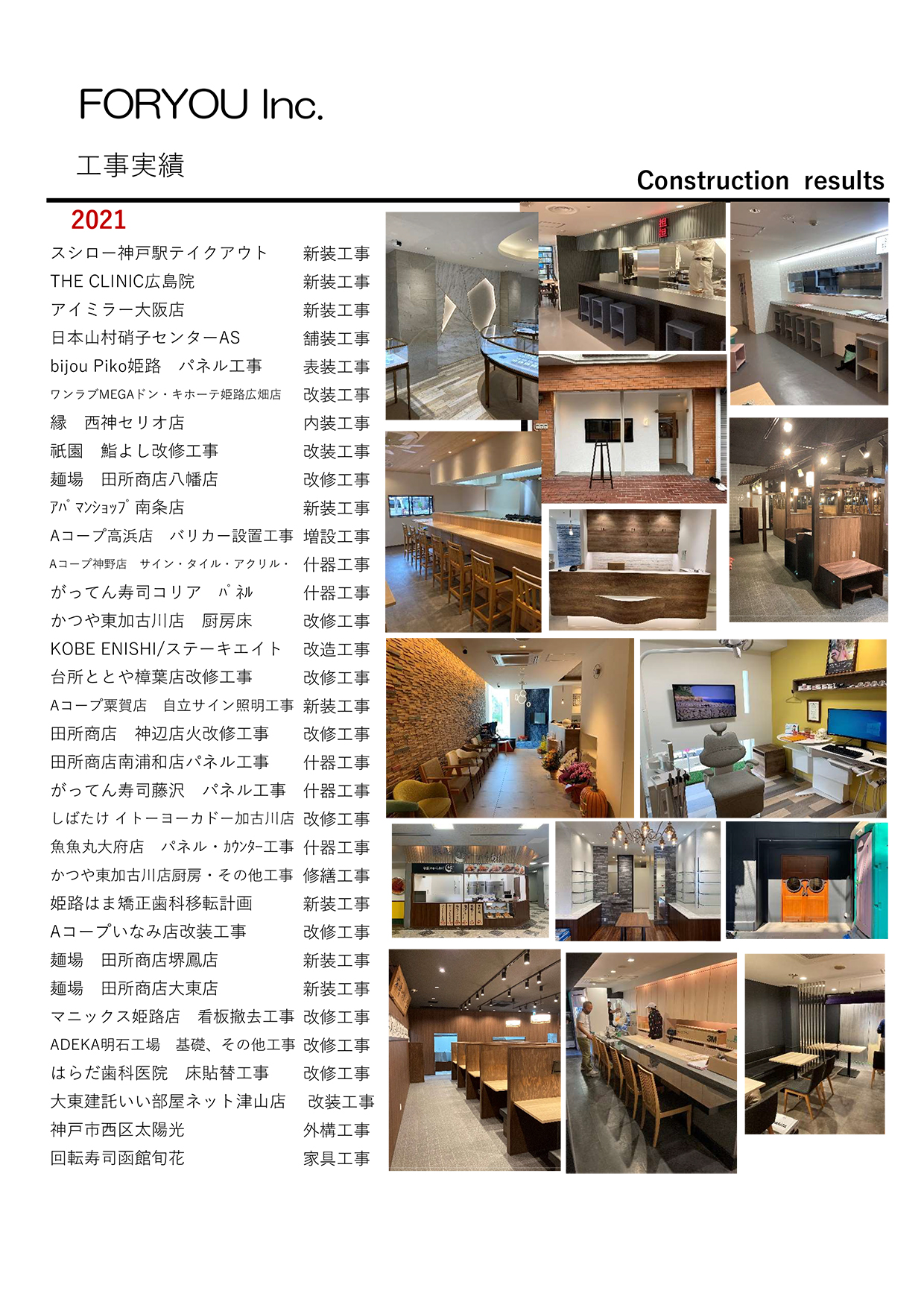 2021年　施工実績表