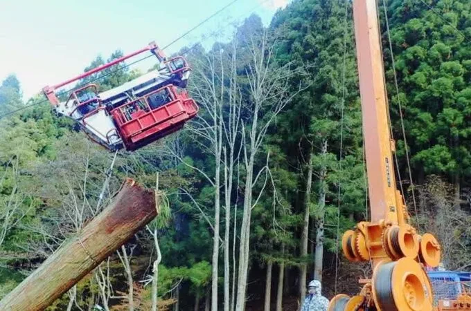 タワーヤーダ・ラジキャリが稼働する現場