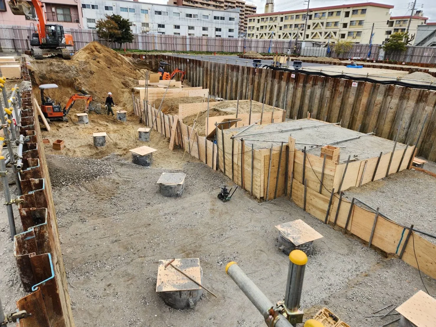 山留・基礎工事の現場