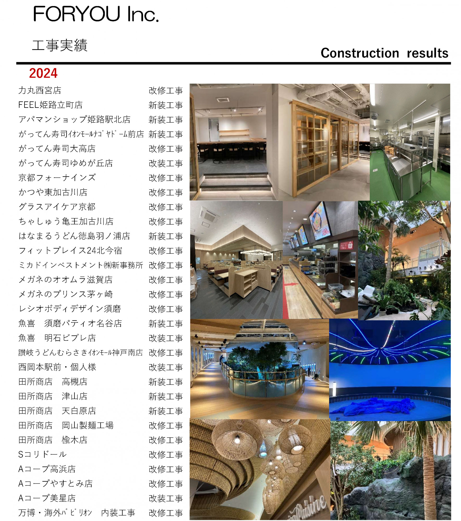 2023年　施工実績表