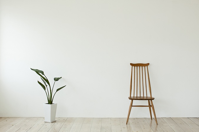 植物とイス