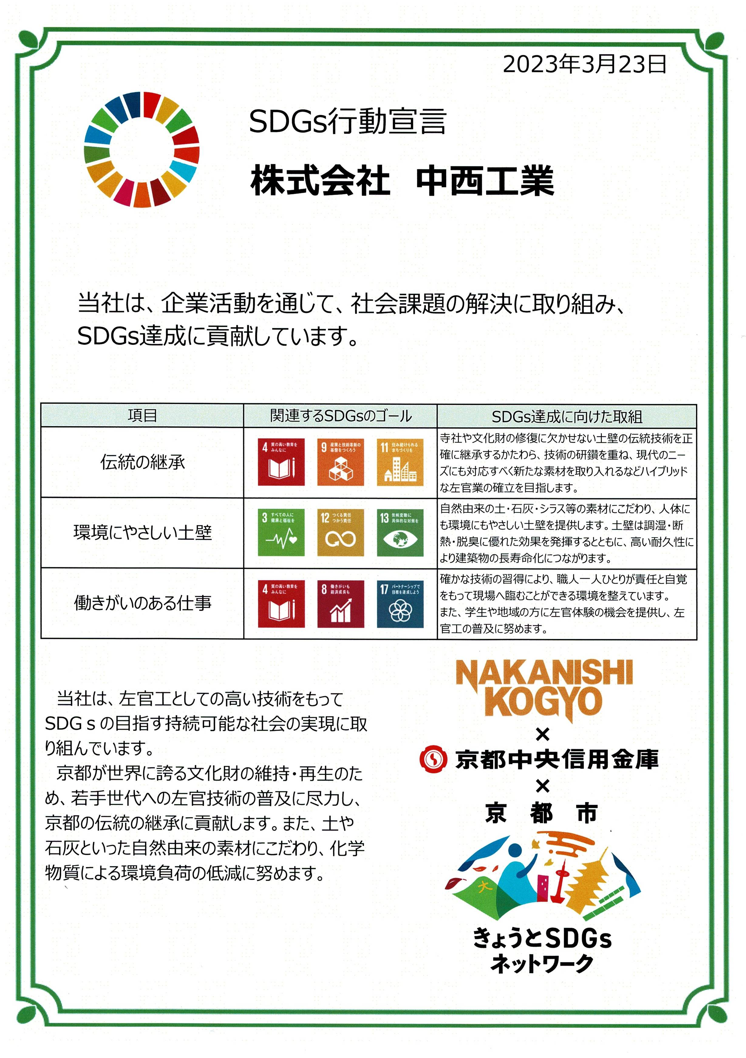 SDGs行動宣言