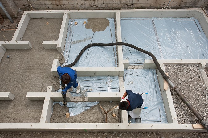 上空から2人作業